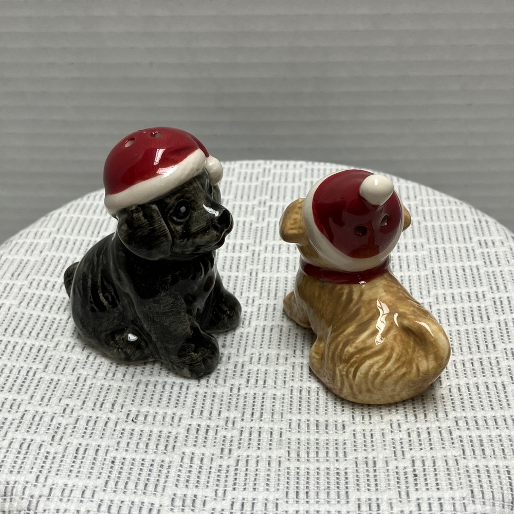 Festive Dog Salt and Pepper Shakers